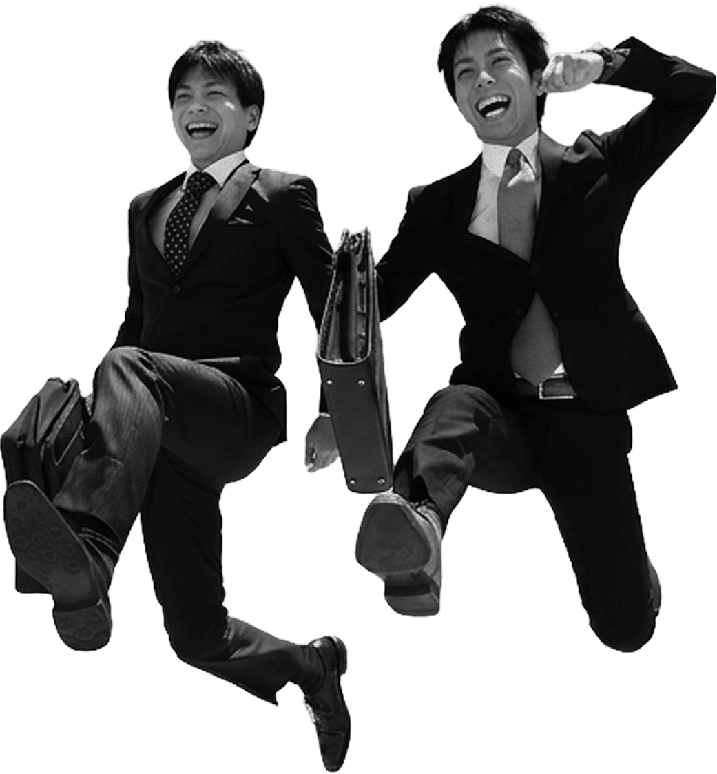 入社を喜ぶビジネスパーソンのイメージ